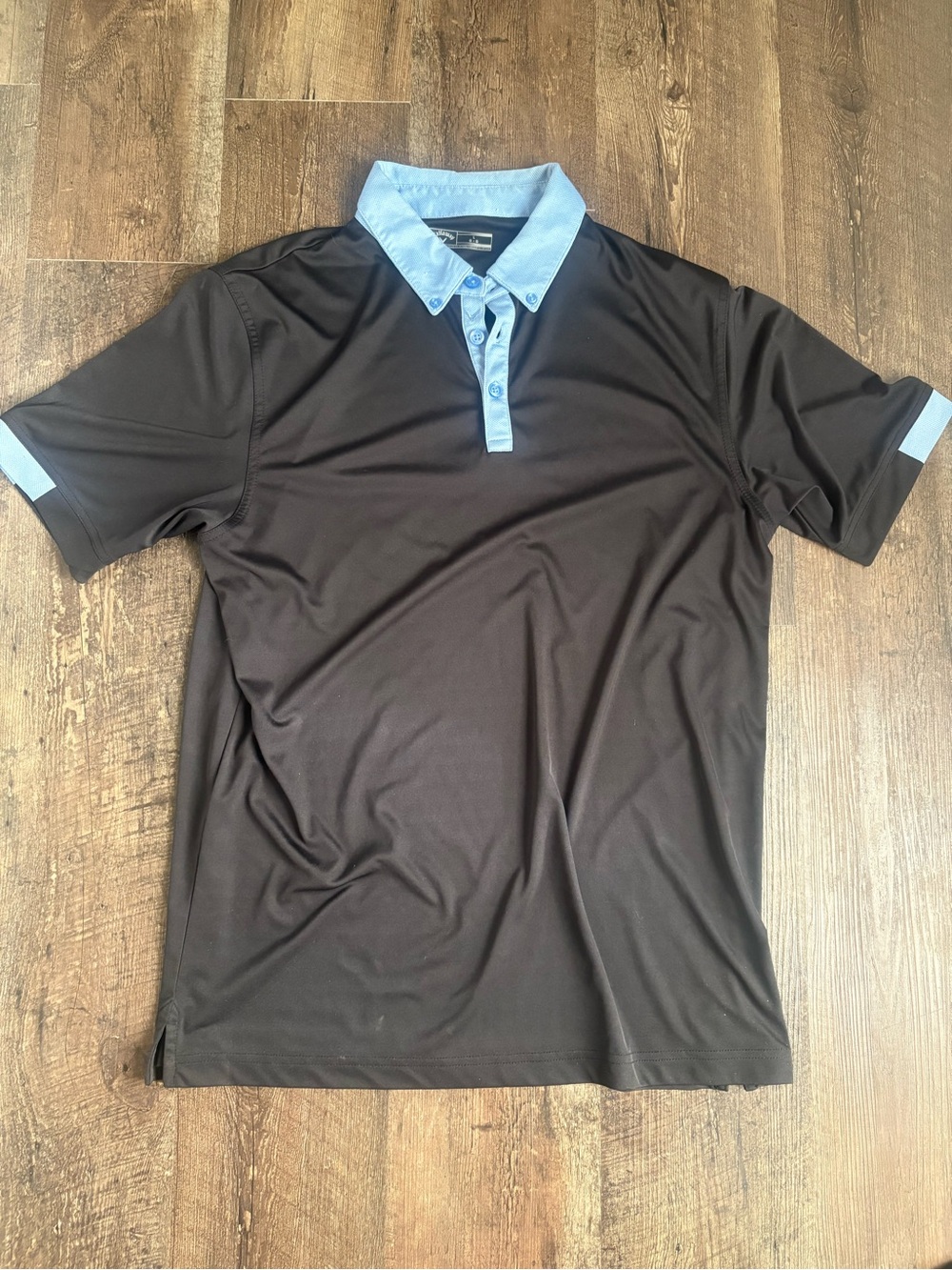 Callaway Black Polo with Light Blue Contrast Collar